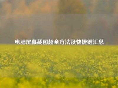 电脑屏幕截图超全方法及快捷键汇总