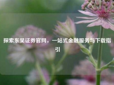 探索东吴证券官网，一站式金融服务与下载指引