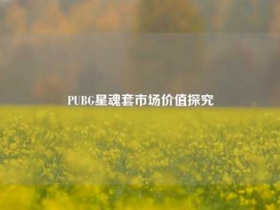 PUBG星魂套市场价值探究