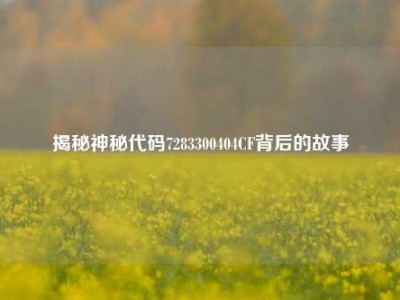 揭秘神秘代码7283300404CF背后的故事