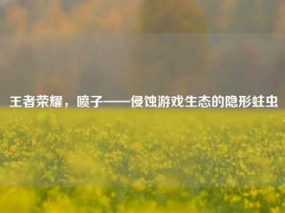 王者荣耀，喷子——侵蚀游戏生态的隐形蛀虫