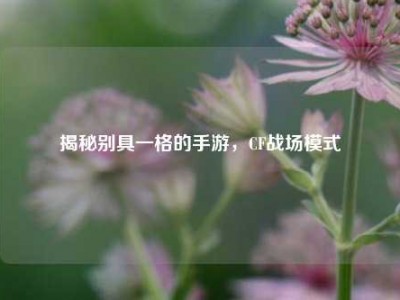 揭秘别具一格的手游，CF战场模式