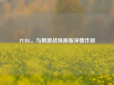 PUBG，与刺激战场原版深情作别