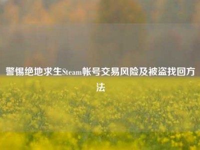 警惕绝地求生Steam帐号交易风险及被盗找回方法