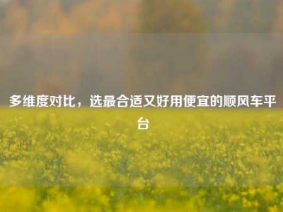 多维度对比，选最合适又好用便宜的顺风车平台
