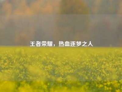 王者荣耀，热血逐梦之人