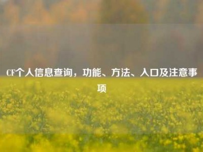 CF个人信息查询，功能、方法、入口及注意事项