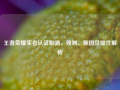王者荣耀实名认证取消，规则、原因及操作解析
