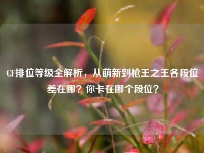 CF排位等级全解析，从萌新到枪王之王各段位差在哪？你卡在哪个段位？