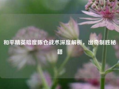 和平精英暗度陈仓战术深度解析，出奇制胜秘籍
