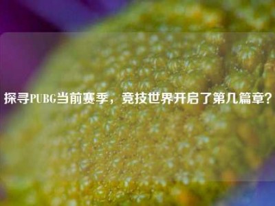 探寻PUBG当前赛季，竞技世界开启了第几篇章？