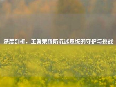 深度剖析，王者荣耀防沉迷系统的守护与挑战