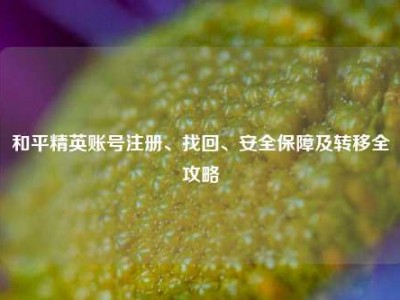 和平精英账号注册、找回、安全保障及转移全攻略