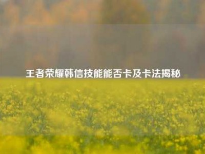 王者荣耀韩信技能能否卡及卡法揭秘