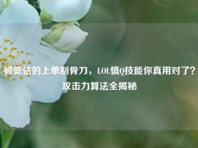 被低估的上单刮骨刀，LOL慎Q技能你真用对了？攻击力算法全揭秘