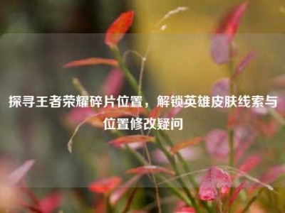 探寻王者荣耀碎片位置，解锁英雄皮肤线索与位置修改疑问