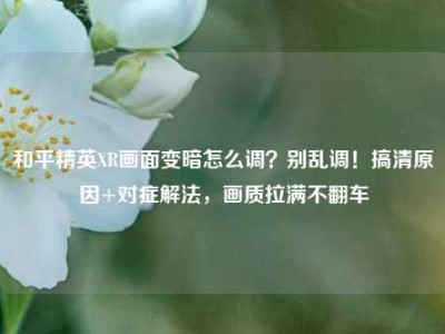 和平精英XR画面变暗怎么调？别乱调！搞清原因+对症解法，画质拉满不翻车