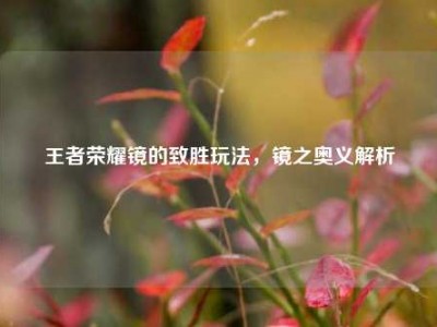 王者荣耀镜的致胜玩法，镜之奥义解析