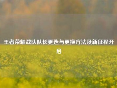 王者荣耀战队队长更迭与更换方法及新征程开启
