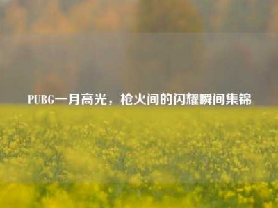 PUBG一月高光，枪火间的闪耀瞬间集锦