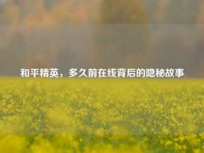 和平精英，多久前在线背后的隐秘故事