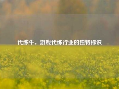 代练牛，游戏代练行业的独特标识