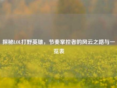 探秘LOL打野英雄，节奏掌控者的风云之路与一览表