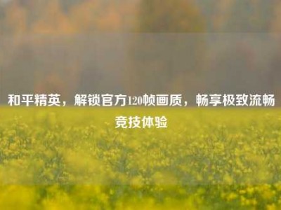 和平精英，解锁官方120帧画质，畅享极致流畅竞技体验