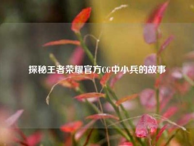 探秘王者荣耀官方CG中小兵的故事