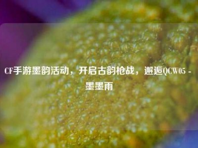 CF手游墨韵活动，开启古韵枪战，邂逅QCW05 - 墨墨雨