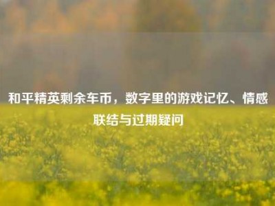 和平精英剩余车币，数字里的游戏记忆、情感联结与过期疑问