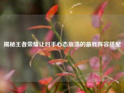 揭秘王者荣耀让对手心态崩溃的最贱阵容搭配