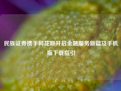 民族证券携手同花顺开启金融服务新篇及手机版下载指引