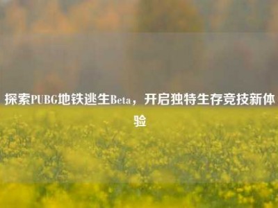 探索PUBG地铁逃生Beta，开启独特生存竞技新体验
