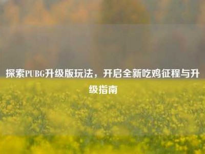 探索PUBG升级版玩法，开启全新吃鸡征程与升级指南