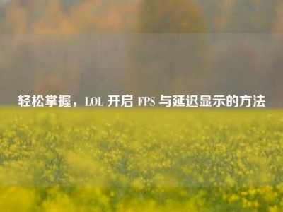 轻松掌握，LOL 开启 FPS 与延迟显示的方法
