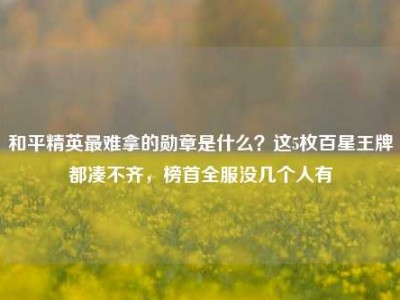 和平精英最难拿的勋章是什么？这5枚百星王牌都凑不齐，榜首全服没几个人有