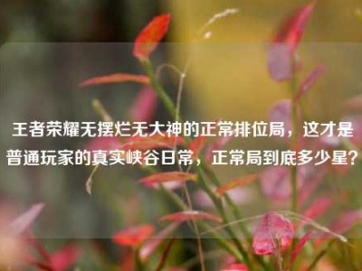 王者荣耀无摆烂无大神的正常排位局，这才是普通玩家的真实峡谷日常，正常局到底多少星？