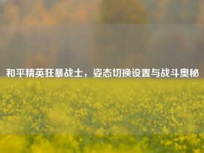 和平精英狂暴战士，姿态切换设置与战斗奥秘