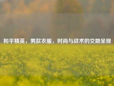 和平精英，男款衣服，时尚与战术的交融呈现