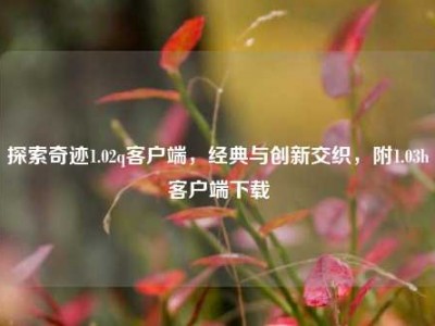 探索奇迹1.02q客户端，经典与创新交织，附1.03h客户端下载