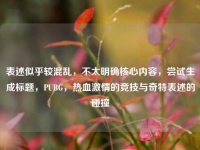 表述似乎较混乱，不太明确核心内容，尝试生成标题，PUBG，热血激情的竞技与奇特表述的碰撞