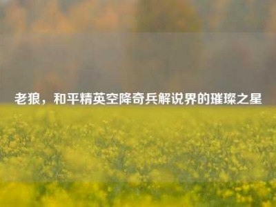 老狼，和平精英空降奇兵解说界的璀璨之星
