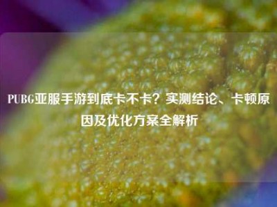 PUBG亚服手游到底卡不卡？实测结论、卡顿原因及优化方案全解析