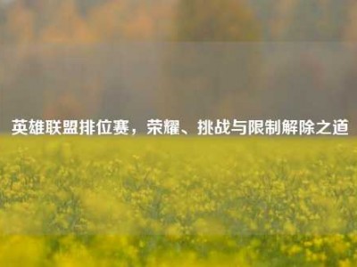 英雄联盟排位赛，荣耀、挑战与限制解除之道