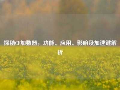 探秘CF加数器，功能、应用、影响及加速键解析