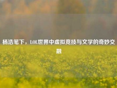 杨浩笔下，LOL世界中虚拟竞技与文学的奇妙交融