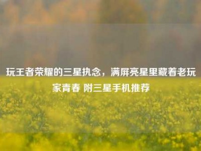 玩王者荣耀的三星执念，满屏亮星里藏着老玩家青春 附三星手机推荐