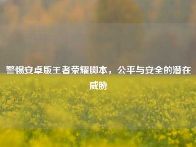 警惕安卓版王者荣耀脚本，公平与安全的潜在威胁
