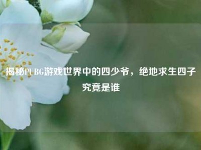 揭秘PUBG游戏世界中的四少爷，绝地求生四子究竟是谁